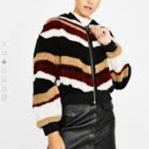 Bershka Multicolor Striped Bomber Jacket